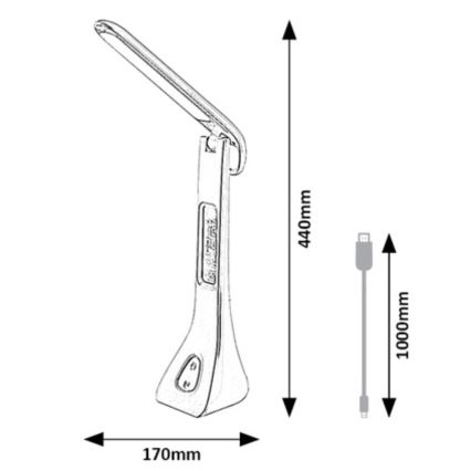 Rabalux - Dimmbare LED-Tischlampe mit Display LED/7W/5V 4000K weiß