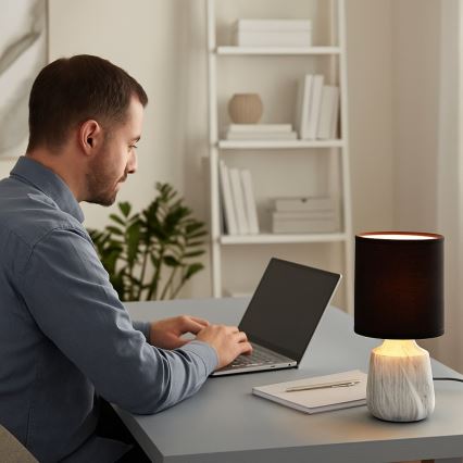 Rabalux - Tischlampe 1xE14/40W/230V schwarz/Marmor-Dekor