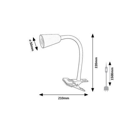 Rabalux - Tischlampe mit Klemme 1xGU10/7W/230V cremefarben