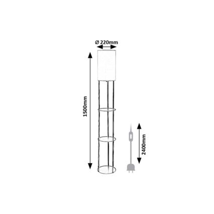 Rabalux - Stehleuchte mit Ablagen 1xE27/40W/230V schwarz