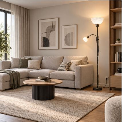 Rabalux - Stehleuchte 1xE27/60W/230V + 1xE14/25W schwarz