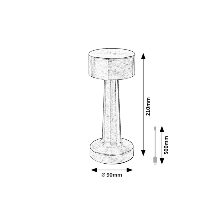 Rabalux - LED wiederaufladbare Touch-Schreibtischlampe LED/2,7W/5V 1200mAh 3000/4000/6000K gold