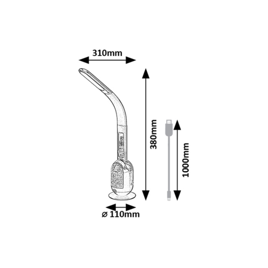 Rabalux - Dimmbare Tischleuchte (LED RGB) LED/5W/230V schwarz