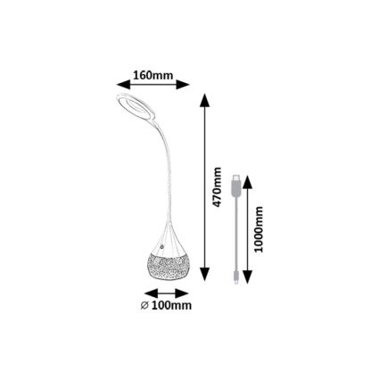Rabalux - Dimmbare Tischleuchte (LED RGB) LED/4W/230V weiß