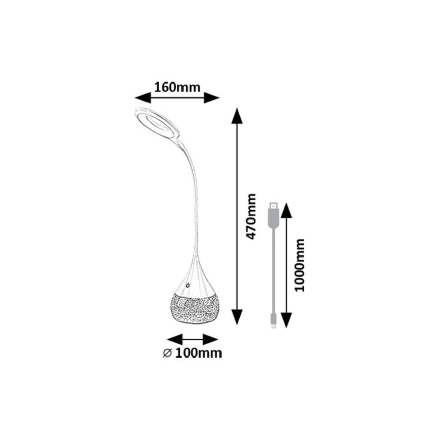Rabalux - Dimmbare Tischleuchte (LED RGB) LED/4W/230V weiß