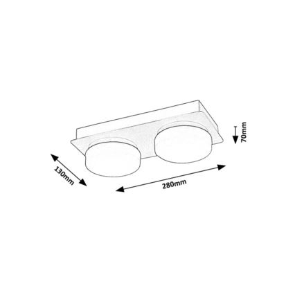 Rabalux - LED-Deckenleuchte für das Badezimmer 2xLED/5,5W/230V IP44 schwarz