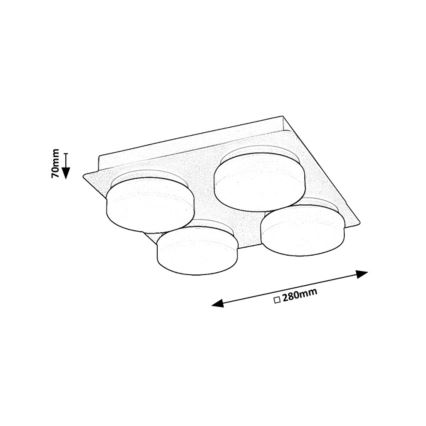 Rabalux - LED-Deckenleuchte für das Badezimmer 4xLED/5,2W/230V IP44 schwarz