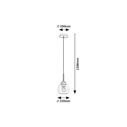 Rabalux - Hängeleuchte an Schnur für Badezimmer 1xE27/15W/230V schwarz IP44