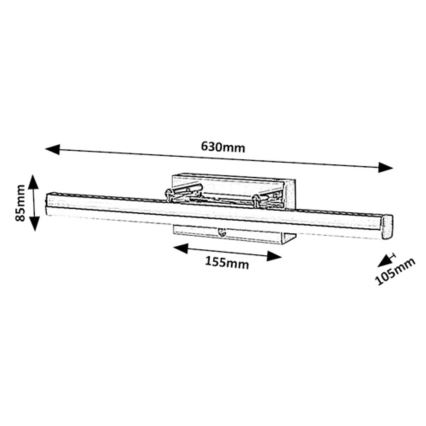 Rabalux - Dimmbare LED-Spiegelbeleuchtung mit Touch-Funktion LED/20W/230V IP44 3000/4000/6000K 63 cm