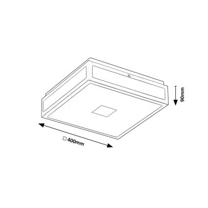 Rabalux - LED-Deckenleuchte für Badezimmer LED/24W/230V IP44 4000K 40x40 cm schwarz