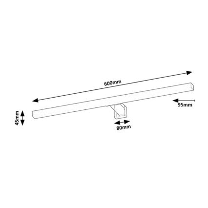Rabalux - LED-Badspiegelleuchte LED/9W/230V IP44 60 cm schwarz