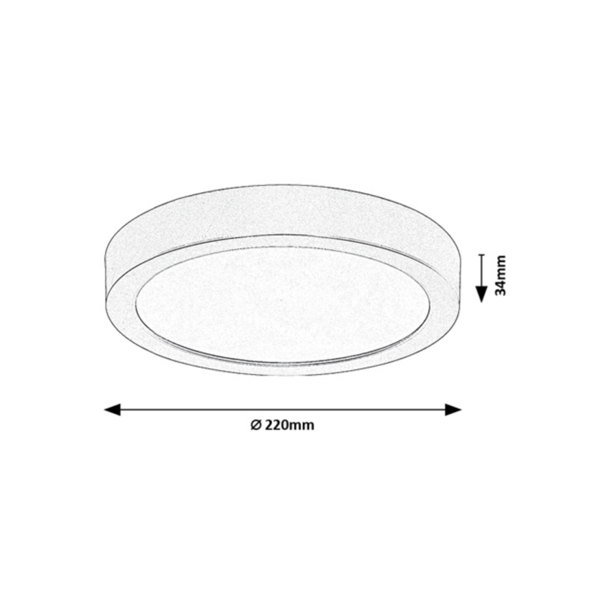 Rabalux - LED-Deckenleuchte für das Badezimmer LED/24W/230V Ø 22 cm IP44 weiß