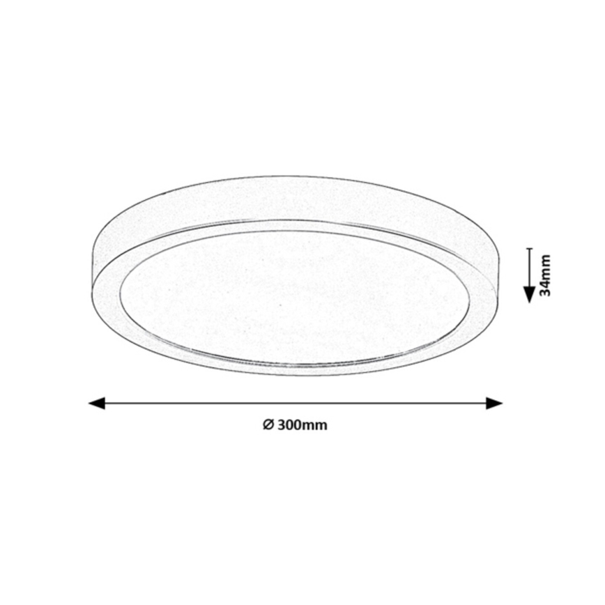 Rabalux - LED-Deckenleuchte für Badezimmer LED/30W/230V Ø 30 cm IP44 schwarz