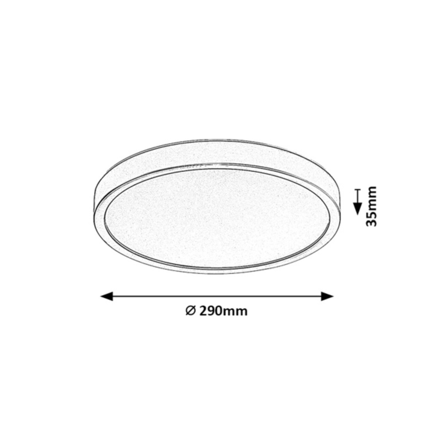 Rabalux - LED-Bad-Deckenleuchte, 18 W, 230 V, 3000/4000/6000 K (wählbar), Ø 29 cm, IP44, braun