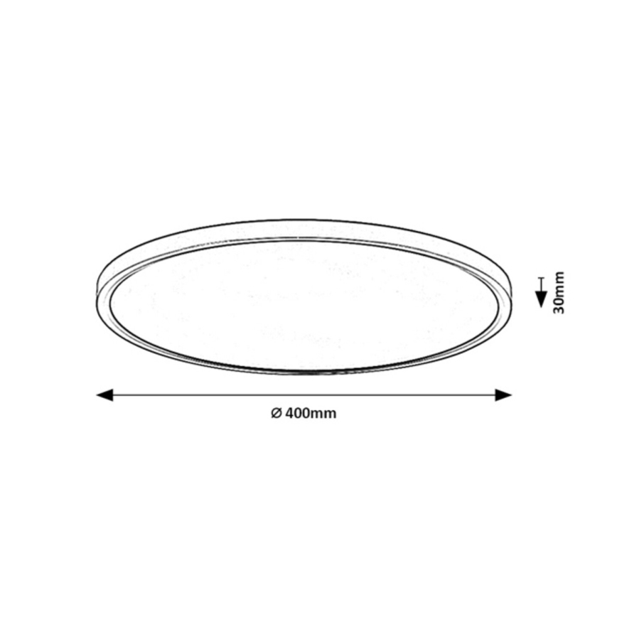 Rabalux - LED-Deckenleuchte für Badezimmer LED/24W/230V 3000/4000/6000K Ø 40 cm IP44 schwarz