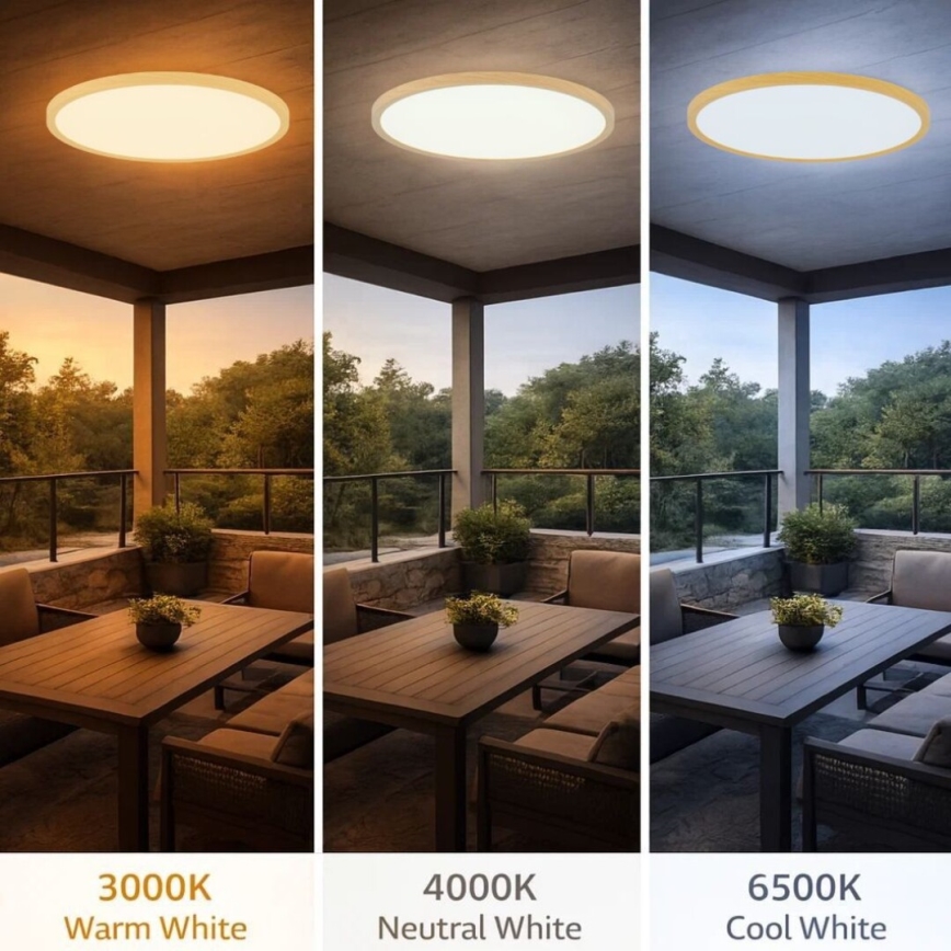Rabalux - LED-Deckenleuchte für Badezimmer, LED/24W/230V, 3000/4000/6000K, Ø 40 cm, IP44, beige
