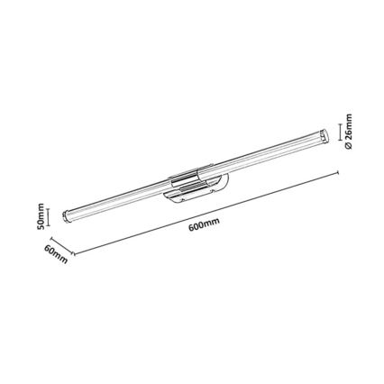 Rabalux - LED Badezimmer-Spiegelleuchte LED/8W/230V IP44 60 cm schwarz