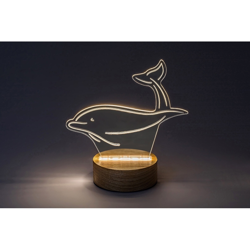 Rabalux - LED Kinder-Schreibtischlampe LED/2W/5V 3000K Delfin Buche
