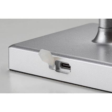 Rabalux - Dimmbare und aufladbare LED-Tischleuchte LED/4W/3,7V 1800 mAh 3000-5000K IP44 silbern