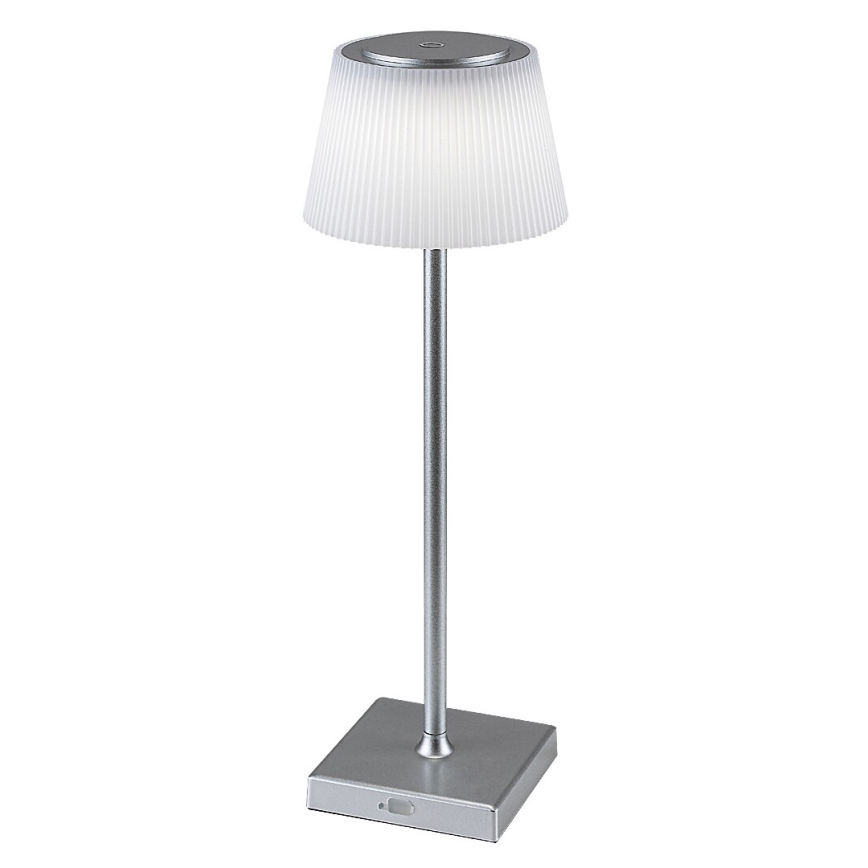 Rabalux - Dimmbare und aufladbare LED-Tischleuchte LED/4W/3,7V 1800 mAh 3000-5000K IP44 silbern