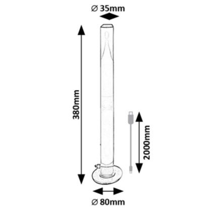 Rabalux - SET 2x Dimmbare LED-RGB-Tischlampe PACO LED/5W/5V + Fernbedienung