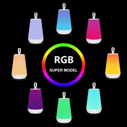 Rabalux - Dimmbare und aufladbare LED-RGB-Tischlampe LED/2W/5V 3000K 1800 mAh