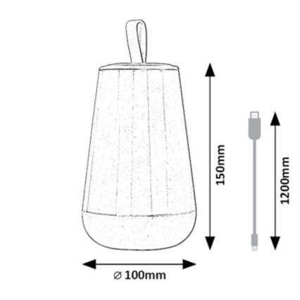 Rabalux - Dimmbare und aufladbare LED-RGB-Tischlampe LED/2W/5V 3000K 1800 mAh