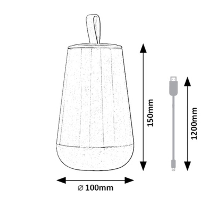 Rabalux - Dimmbare und aufladbare LED-RGB-Tischlampe LED/2W/5V 3000K 1800 mAh
