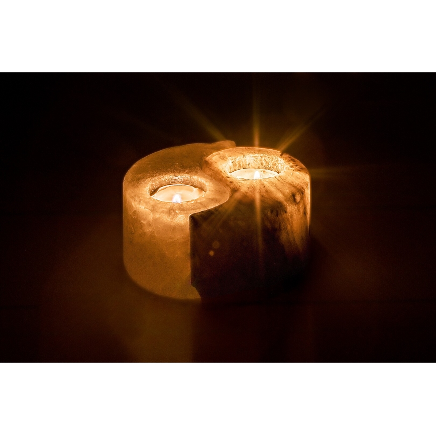 Rabalux - Salzlampe - Kerzenhalter grau/weiß