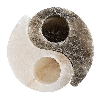 Rabalux - Salzlampe - Kerzenhalter grau/weiß