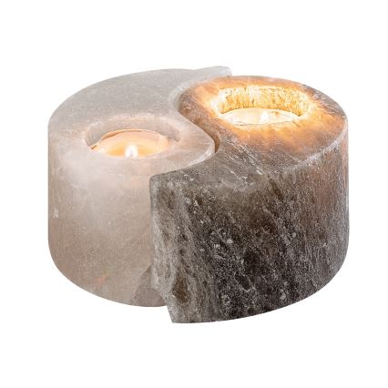 Rabalux - Salzlampe - Kerzenhalter grau/weiß