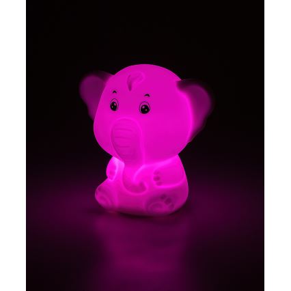 Rabalux - RGB-LED-Touch-Nachtlicht LED/0,05W/1xCR2032 Elefant
