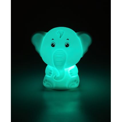 Rabalux - RGB-LED-Touch-Nachtlicht LED/0,05W/1xCR2032 Elefant