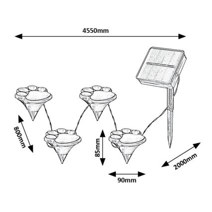 Rabalux – LED-Solarleuchte 4xLED/0,06W/1,2V IP44