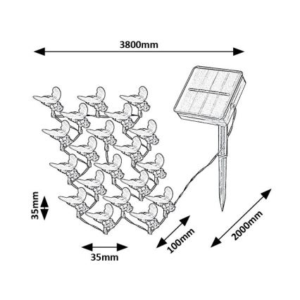 Rabalux  – LED-Solarlichterkette 20xLED/0,06W/1,2V IP44