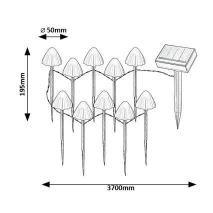 Rabalux – LED-Solarleuchte 10xLED/0,2W/1,2V IP44