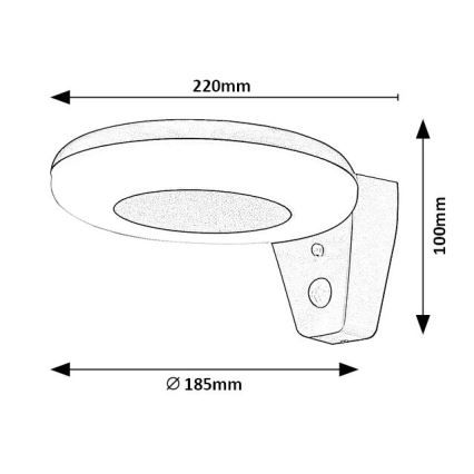 Rabalux – LED-Solarleuchte mit Sensor LED/4W/3,7V IP44