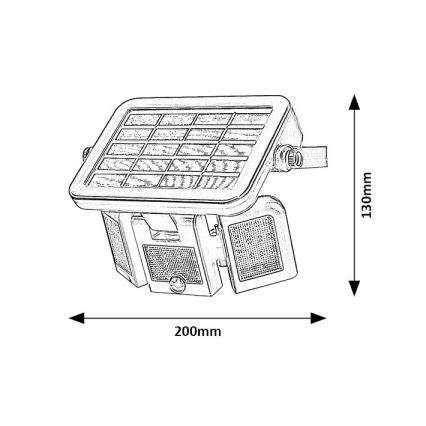 Rabalux – LED-Solarstrahler mit Sensor LED/9,6W/3,7V IP44