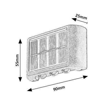 Rabalux 77024 – LED-Solarwandleuchte LED/1,2W/1,2V IP44