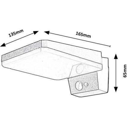 Rabalux - Dimmbare LED-Solarwandleuchte mit Sensor LED/4,4W/3,7V IP54 schwarz