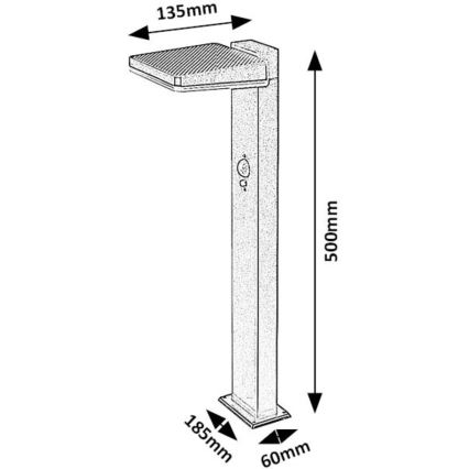 Rabalux - Dimmbare LED-Solarleuchte für Außenbereiche mit Sensor LED/4,4W/3,7V IP54 anthrazit