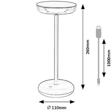 Rabalux - Dimmbare LED-Außenleuchte LED/6W/5V IP44 1800 mAh braun