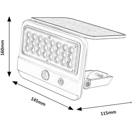 Rabalux - LED Solar-Wandleuchte mit Sensor LED/7W/3,7V IP54 Weiß 3000 mAh