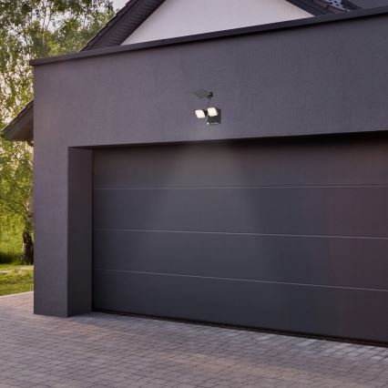 Rabalux - Flexible LED-Solar-Wandleuchte mit Sensor und externem Panel 2xLED/5W/3,7V IP54 schwarz