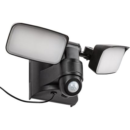 Rabalux - Flexible LED-Solar-Wandleuchte mit Sensor und externem Panel 2xLED/5W/3,7V IP54 schwarz