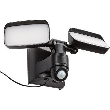 Rabalux - Flexible LED-Solar-Wandleuchte mit Sensor und externem Panel 2xLED/5W/3,7V IP54 schwarz