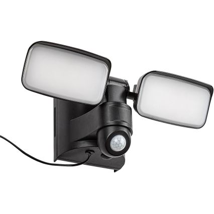 Rabalux - Flexible LED-Solar-Wandleuchte mit Sensor und externem Panel 2xLED/5W/3,7V IP54 schwarz