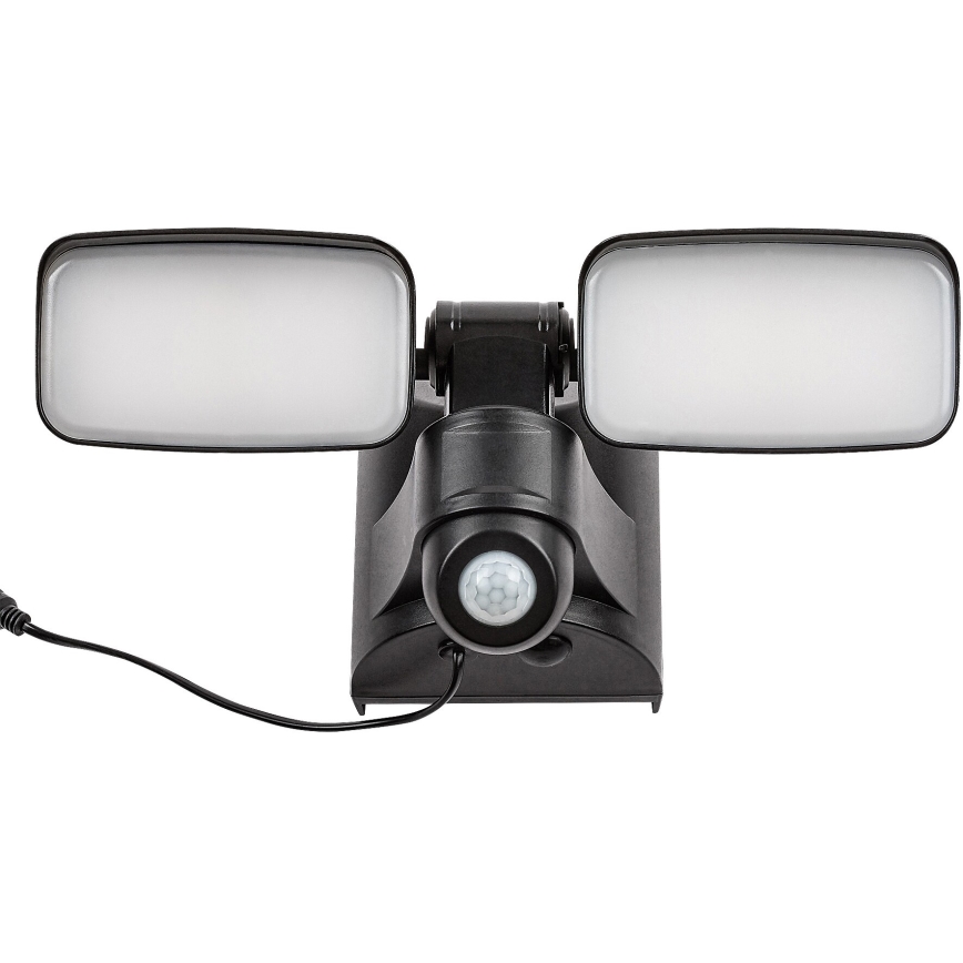 Rabalux - Flexible LED-Solar-Wandleuchte mit Sensor und externem Panel 2xLED/5W/3,7V IP54 schwarz
