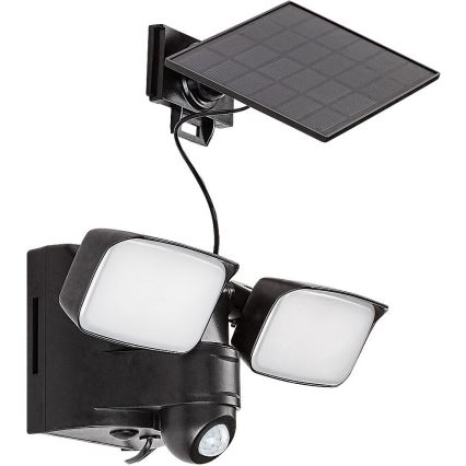 Rabalux - Flexible LED-Solar-Wandleuchte mit Sensor und externem Panel 2xLED/5W/3,7V IP54 schwarz
