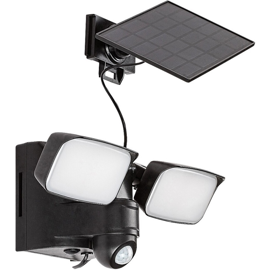 Rabalux - Flexible LED-Solar-Wandleuchte mit Sensor und externem Panel 2xLED/5W/3,7V IP54 schwarz